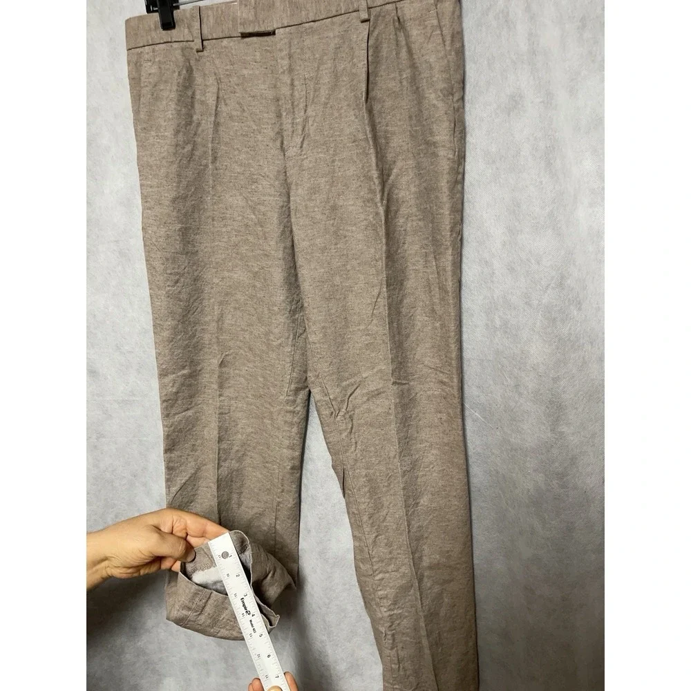 H&M Pants Men's 32X30 Beige Linen Cotton Academia Vacation Casual Relaxed